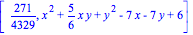 [271/4329, x^2+5/6*x*y+y^2-7*x-7*y+6]